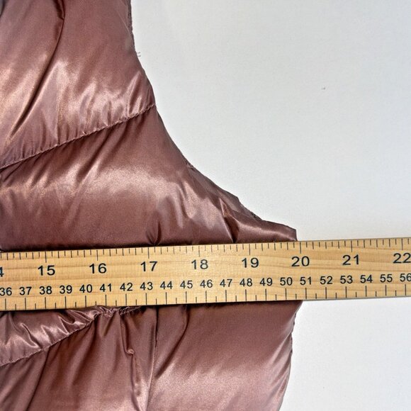 Athleta Lofty Puffer Vest Goose Down Dogwood Mauve Women's Sz M Hooded Jacket - Picture 10 of 11
